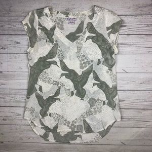 Anthropologie Bayla Jane Silk Mallard Bird Blouse